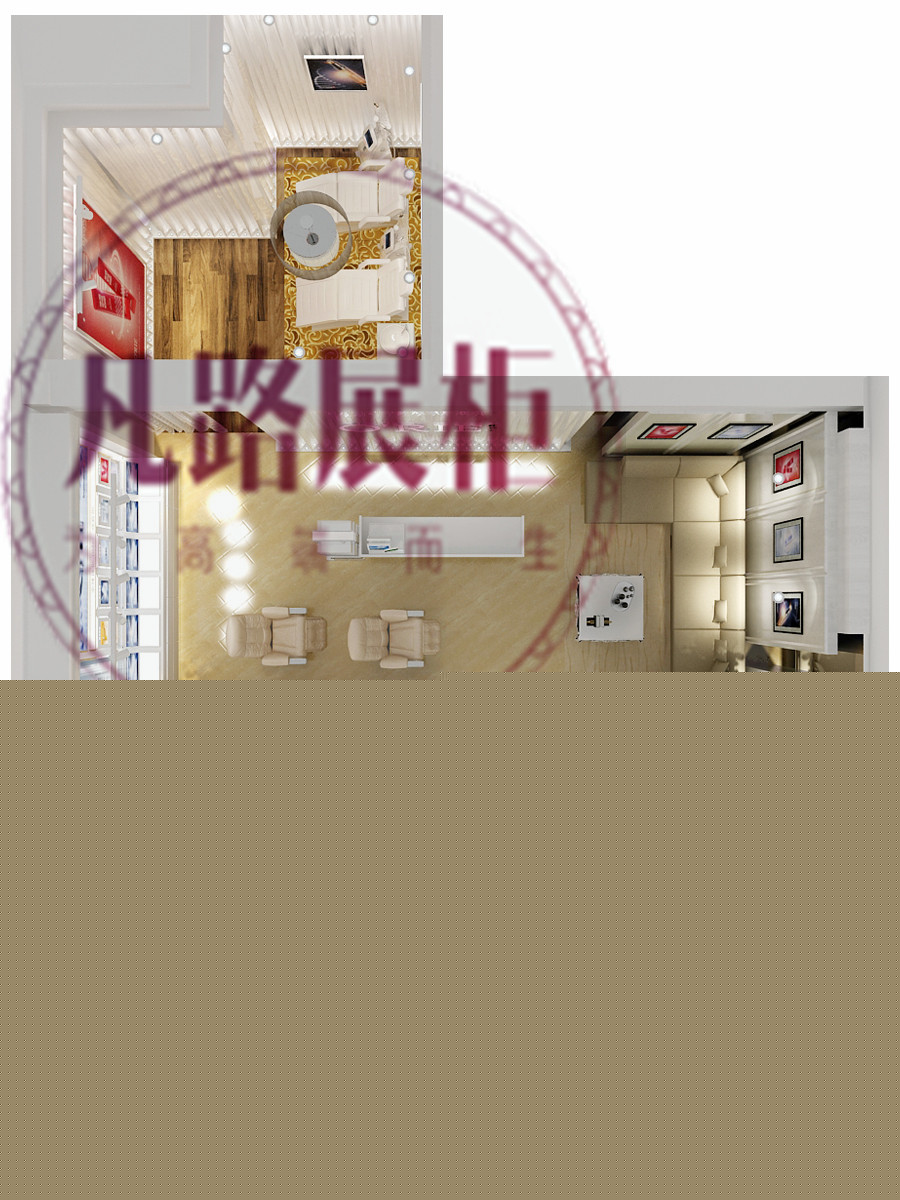 深圳化妝品展廳整體設(shè)計效果圖