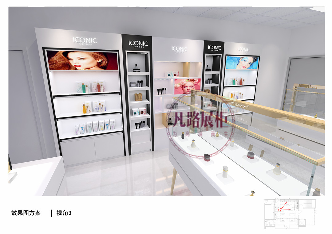 iconic化妝品店展柜效果圖一視覺(jué)圖二