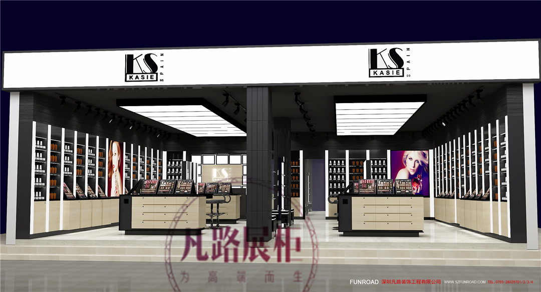 Judy剛果化妝品店入口柜臺布局效果圖