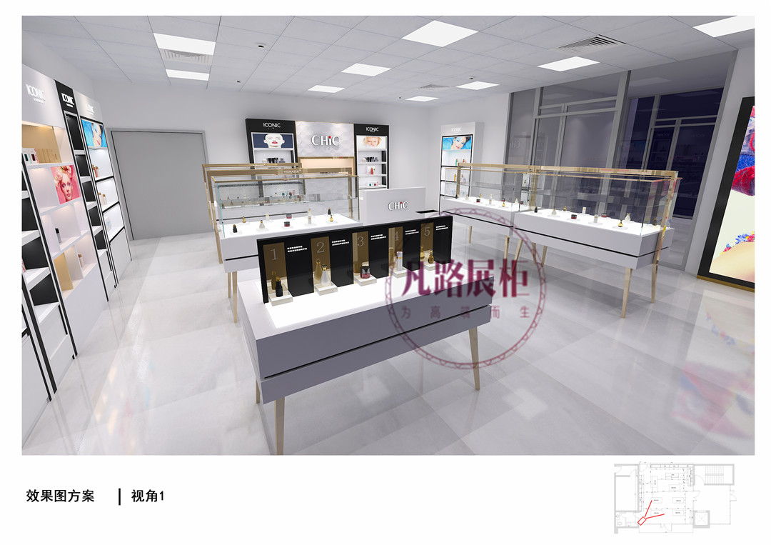 iconic化妝品店展柜定制案例