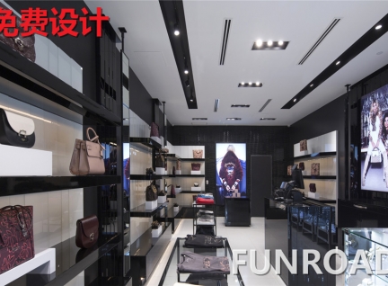 奢飾品鞋子包包錢包展示柜臺設計效果圖