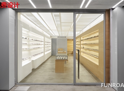 大氣眼鏡店眼鏡展示柜臺設(shè)計效果圖