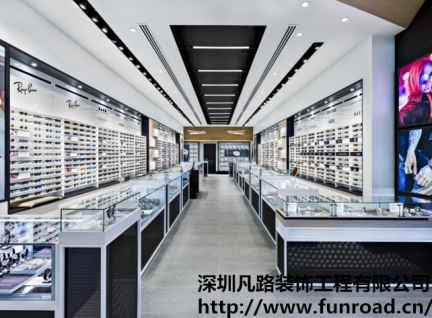 商業(yè)品牌木質烤漆手表店展示柜臺設計效果圖-可定制