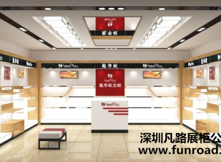 全新木制烤漆化妝品柜臺設計案例展示效果圖-可訂制