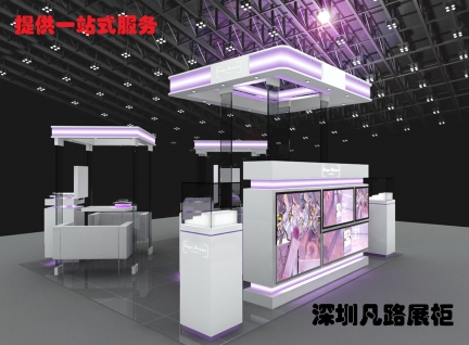化妝品店木質(zhì)烤漆化妝品柜臺(tái)家具展示效果圖