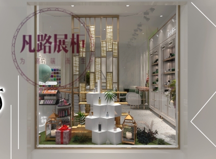 凡路展柜廠專業(yè)訂做不銹鋼化妝品展柜