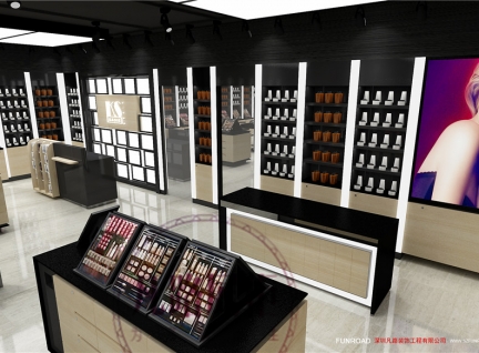 Judy剛果化妝品店展架、展柜定制項目