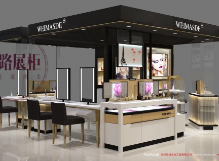 威瑪仕德黑色烤漆化妝品展示柜