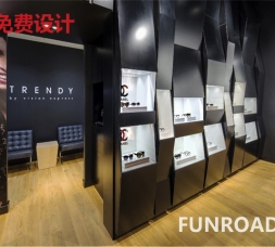 品牌眼鏡店木質(zhì)烤漆眼鏡展柜陳列效果圖