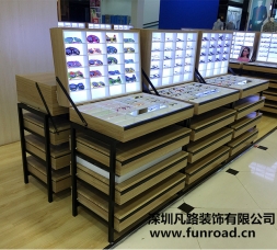 購物商場眼鏡店木質(zhì)烤漆眼鏡展示柜臺設(shè)計效果圖-可訂制