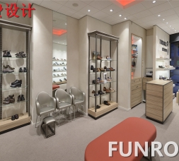 春季新款出口鞋子包包展示柜臺設計