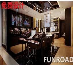 木質(zhì)黑色烤漆彩妝展柜