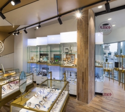 不銹鋼電鍍手表店展柜效果圖